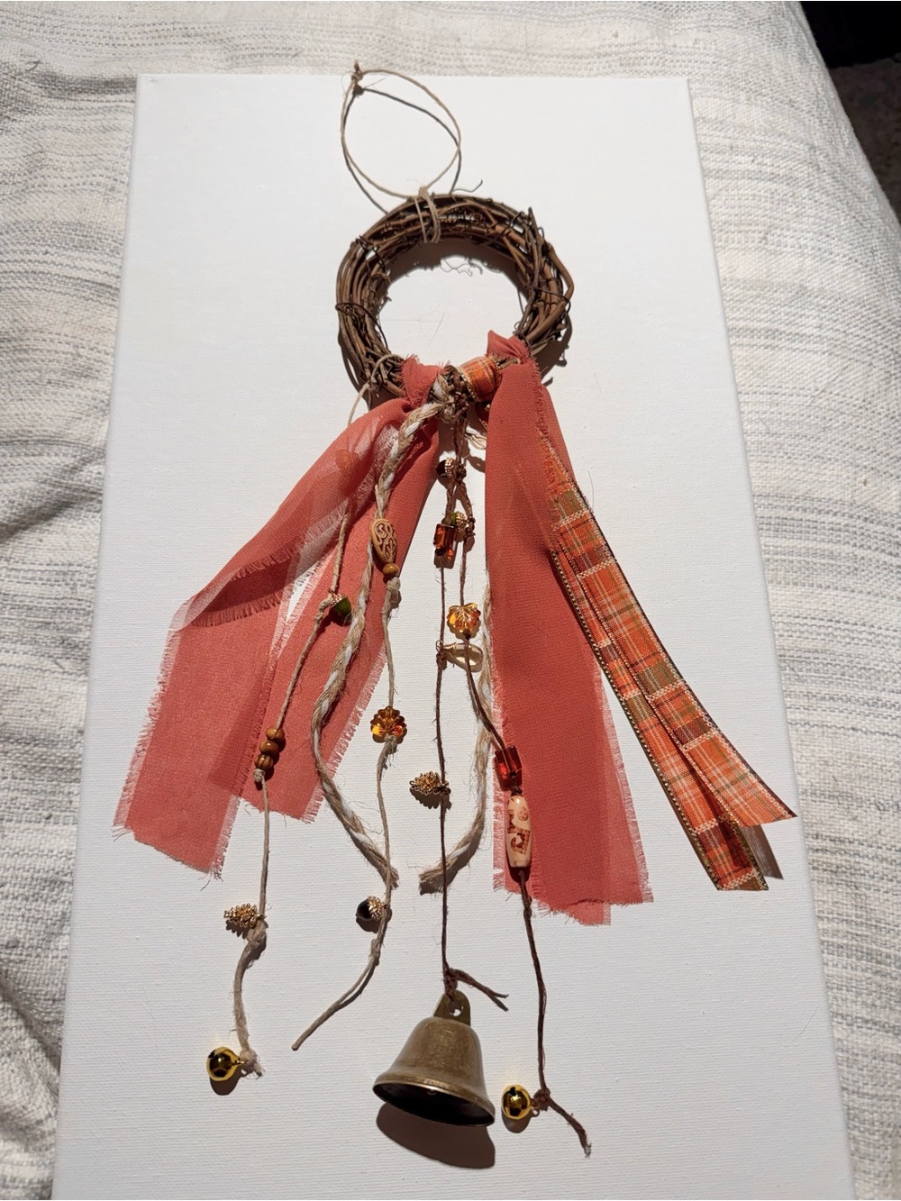 Fall themed Ribbon Bell Wall Hanging